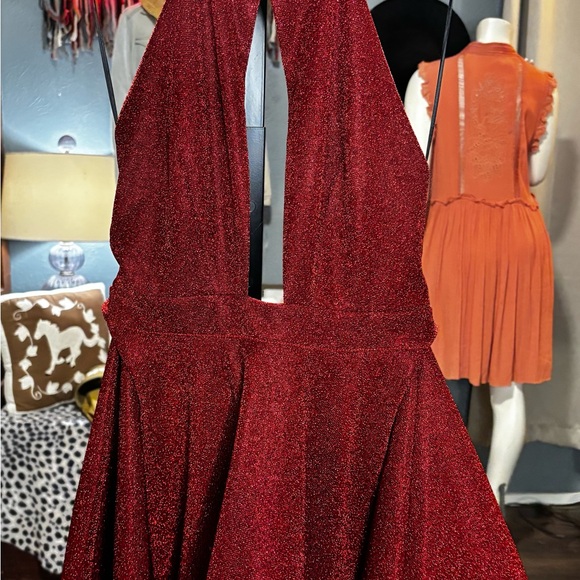 Luxxel Sparkling Red Backless Dress Medium - Picture 5 of 7